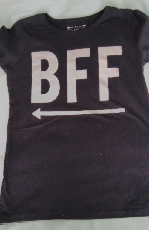 Primark Black with silver BFF tshirt age 11-12